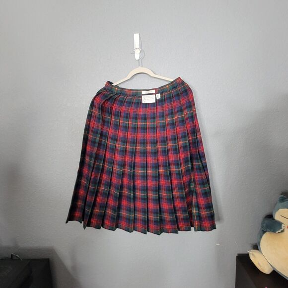 Pendleton Pleated Wool Size Current M/14P Vintage Authentic MacLennan Tartan Red - Picture 16 of 17